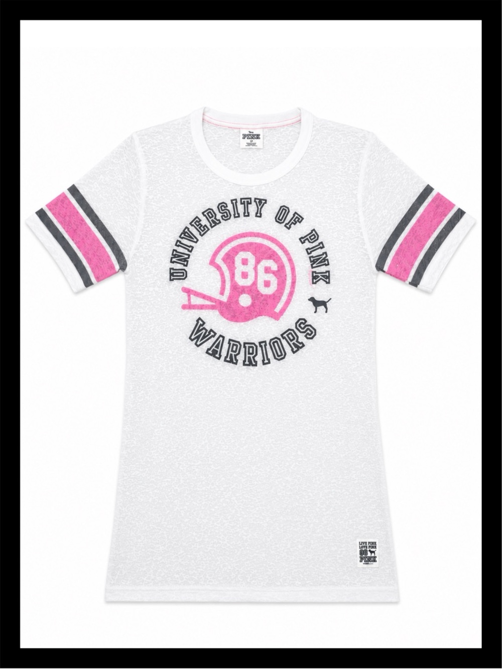 💕ⓅⒾⓃⓀ ⓋⓈ Y2K/VINTAGE/RARE Burnout Football Style “U OF PINK WARRIORS” Tee✨EUC✨💕